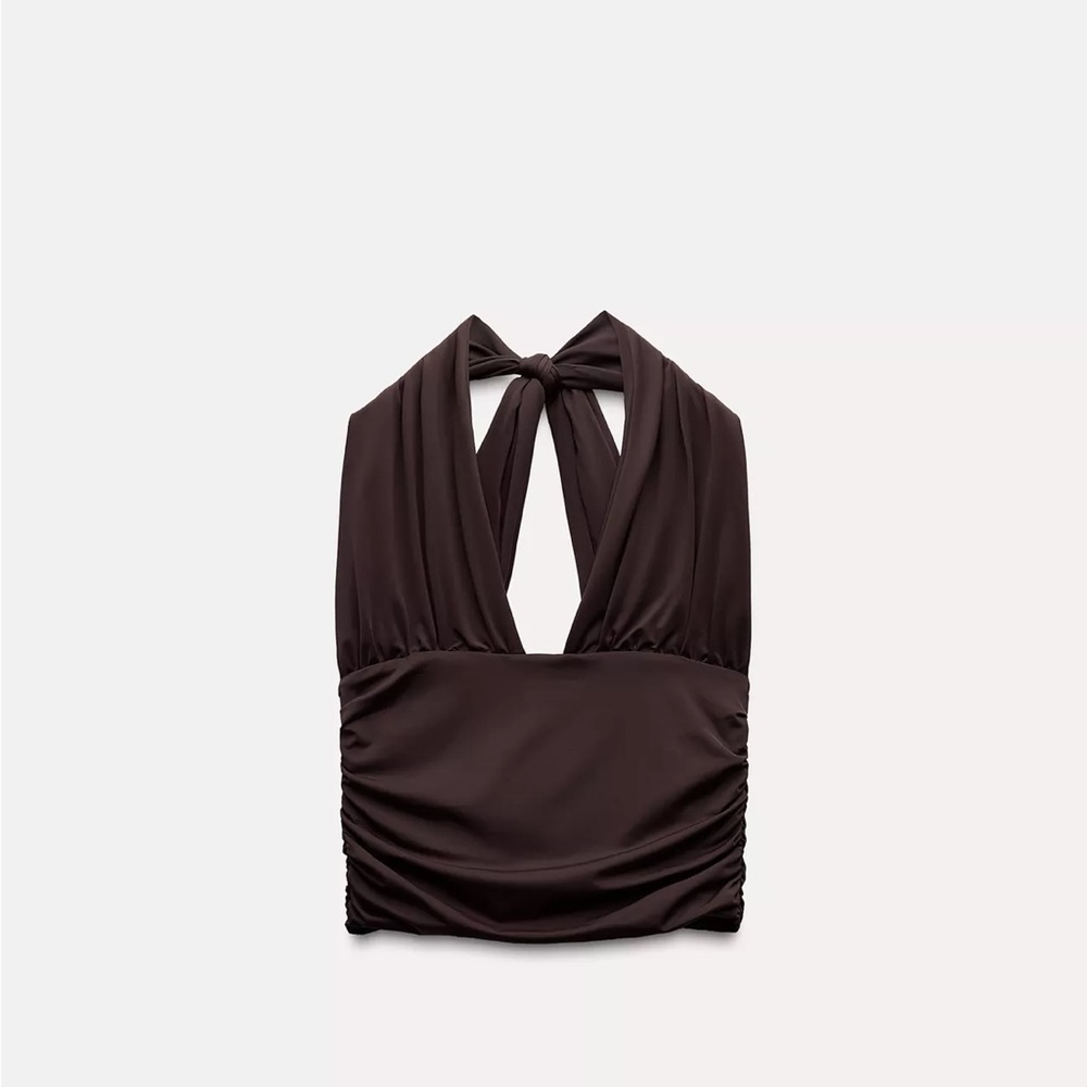 Zara Chocolate Halter Top
